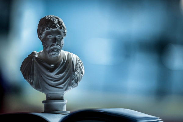 A bust of Marcus Aurelius - the epitome of a stoic approach to leading change