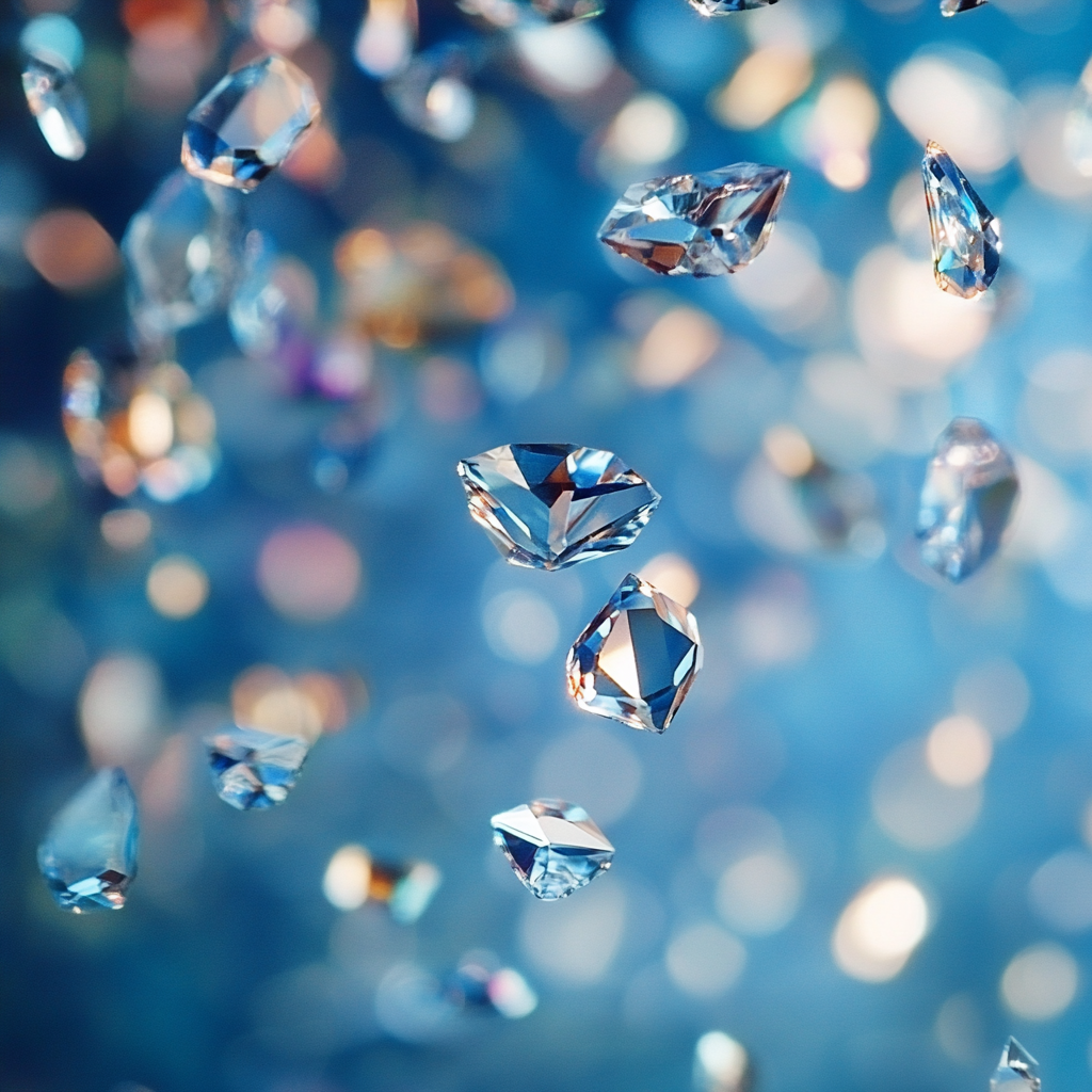 Crystals cascading