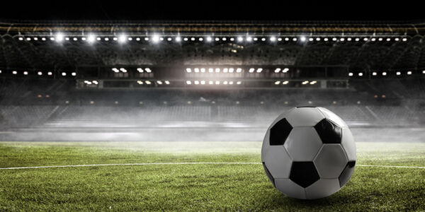 Football in an giant stadium